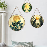 Tropical Beach Sunset Round Framed Canvas Wall Paintings - Set of 3