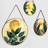 Tropical Beach Sunset Round Framed Canvas Wall Paintings - Set of 3