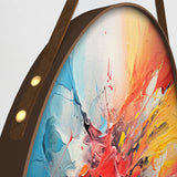 Modern Multicolor Abstract Round Framed Wall Art - Set of 3