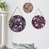 Soft Botanical Romantic Floral Round Framed Canvas Wall Painting - Set of 3