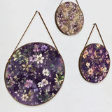 Soft Botanical Romantic Floral Round Framed Canvas Wall Painting - Set of 3