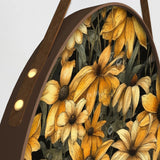 Elegant Circular Yellow Flower Round Framed Canvas Wall Paintings - Set of 3