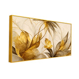Abstract Golden Flowers Canvas Wall Painting