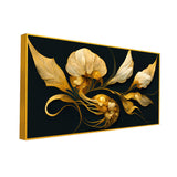 Golden Flower 3d Illustration Canvas Painting for Home and Office Décor