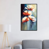Vintage Abstract Floral Canvas Floating Framed Wall Painting