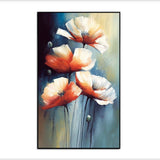 Vintage Abstract Floral Canvas Floating Framed Wall Painting