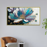 Elegant Blue Flower Painting, Perfect for Bedroom, Living Room, or Office Décor