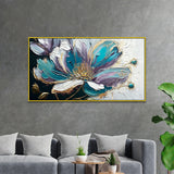 Elegant Blue Flower Painting, Perfect for Bedroom, Living Room, or Office Décor