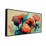 Modern Orange Floral Painting for Wall Décor