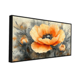 Elegant Abstract Flower Illustration Floating Frame Canvas Wall Painting