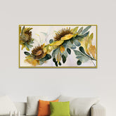 Golden Flower Painting for Wall Decoration