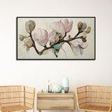 Magnolia Branch with Blossoming Flower Canvas Wall Painting
