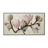 Magnolia Branch with Blossoming Flower Canvas Wall Painting