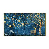 Radiant Wilderness Floral Deer Canvas Wall Painting