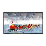 Festive Floral Sleigh Adventure Canvas Wall Painting