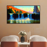 Nature Waterfall Floating Framed Canvas Wall Painting