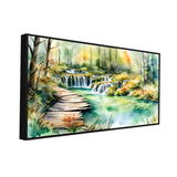 River in Autumn Forest Canvas Print Wall Painting