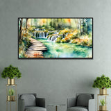 River in Autumn Forest Canvas Print Wall Painting