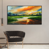 Lake Reflection Stunning Nature Canvas Wall Painting for Home and Office Décor