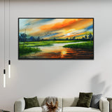 Lake Reflection Stunning Nature Canvas Wall Painting for Home and Office Décor