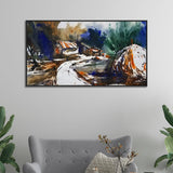 Abstract Winter Scene Floating Frame Canvas Wall Painting