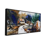 Abstract Winter Scene Floating Frame Canvas Wall Painting