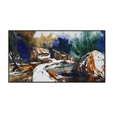 Abstract Winter Scene Floating Frame Canvas Wall Painting