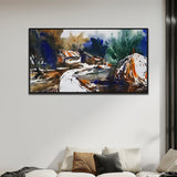 Abstract Winter Scene Floating Frame Canvas Wall Painting