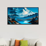 Himalayan Snowy Peaks Floating Framed Canvas Wall Painting