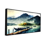 Mountain Reflection in Lake Floating Framed Nature Wall Painting