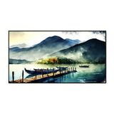 Mountain Reflection in Lake Floating Framed Nature Wall Painting