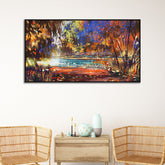 Beautiful Modern Abstract Nature's Embrace Canvas Wall Painting with Frame