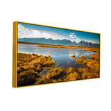 Beautiful Serene Mountain Lake Abstract Canvas Wall Painting for Home Décor