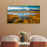 Beautiful Serene Mountain Lake Abstract Canvas Wall Painting for Home Décor