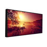 Beautiful Sunrise View on Calm Mountain Lake Vibrant Nature Canvas Wall Painting