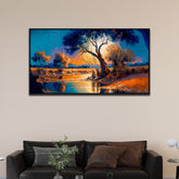 Nature Mountain River Abstract Canvas Wall Painting