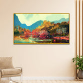 Beautiful Autumn Forest Abstract Multicolor Canvas Wall Painting