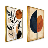 Minimalist Boho Style Modern Abstract Canvas Wall Painting Two Pieces