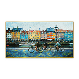 Beautiful Landscape Canvas Painting of Copenhagen Denmark