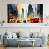 Elegant Cityscape Floating Frame Canvas Wall Painting