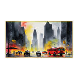 Elegant Cityscape Floating Frame Canvas Wall Painting