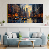 City Lights at Night Cityscape Canvas Wall Painting