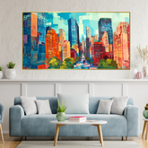 Abstract Colorful Cityscape Canvas Wall Painting