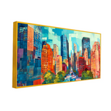 Abstract Colorful Cityscape Canvas Wall Painting