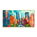 Abstract Colorful Cityscape Canvas Wall Painting