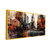 Large Cityscape Canvas Wall Painting with Frame for Home Décor