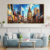Bustle Cityscape Canvas Wall Painting for Home and Office Décor