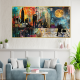 Abstract Skyscraper Floating Frame Canvas Wall Painting
