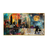 Abstract Skyscraper Floating Frame Canvas Wall Painting