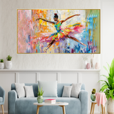 Ballerina Colorful Abstract Canvas Wall Painting